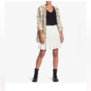 Free People solid gold knit cream skirt!